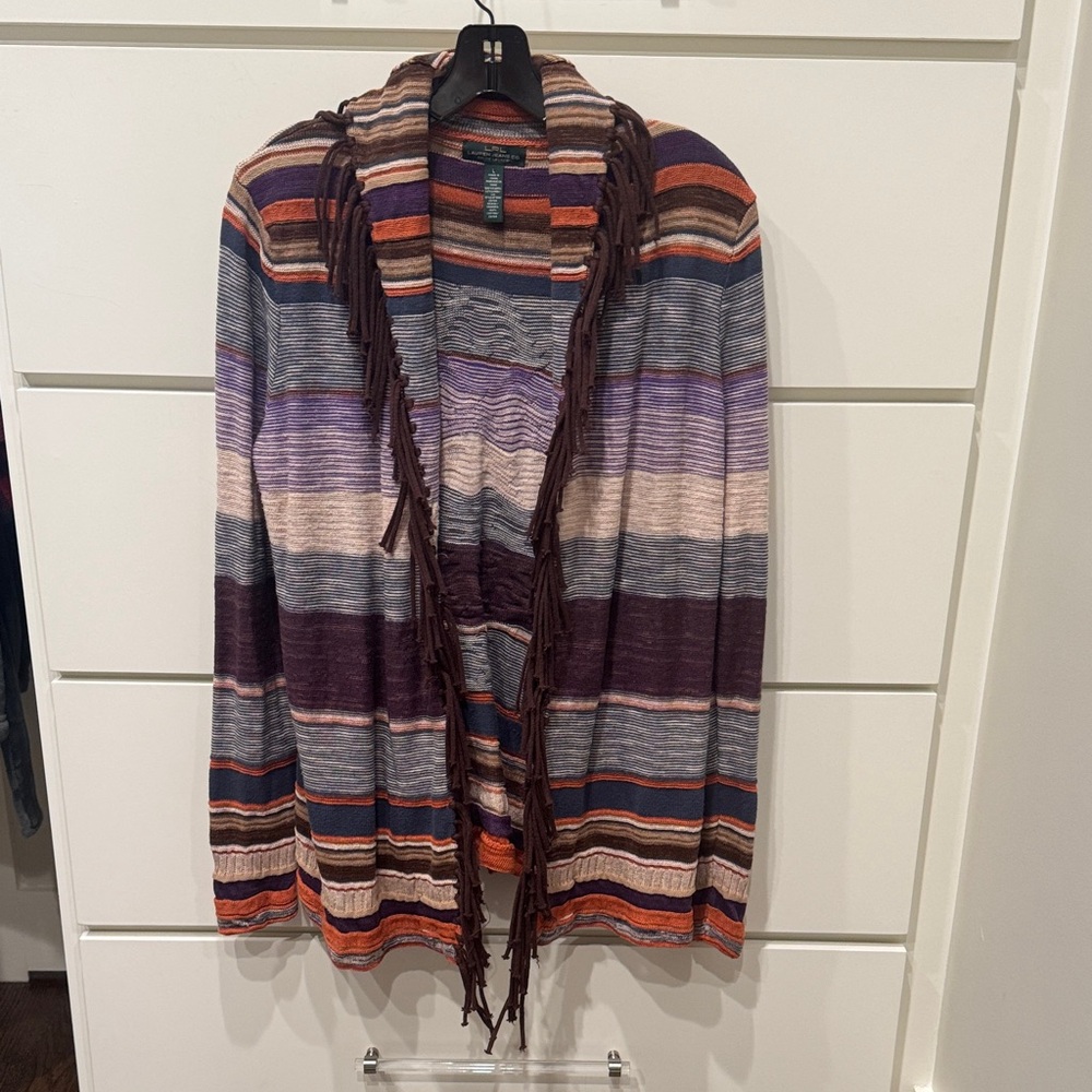 LRL Lauren Jeans CO Multicolor Striped Cardigan